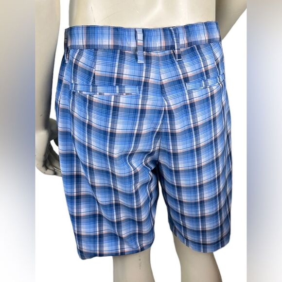 Tommy Bahama Blue Plaid Flat Front Bermuda Shorts Size 34 Like New Condition - Picture 7 of 9